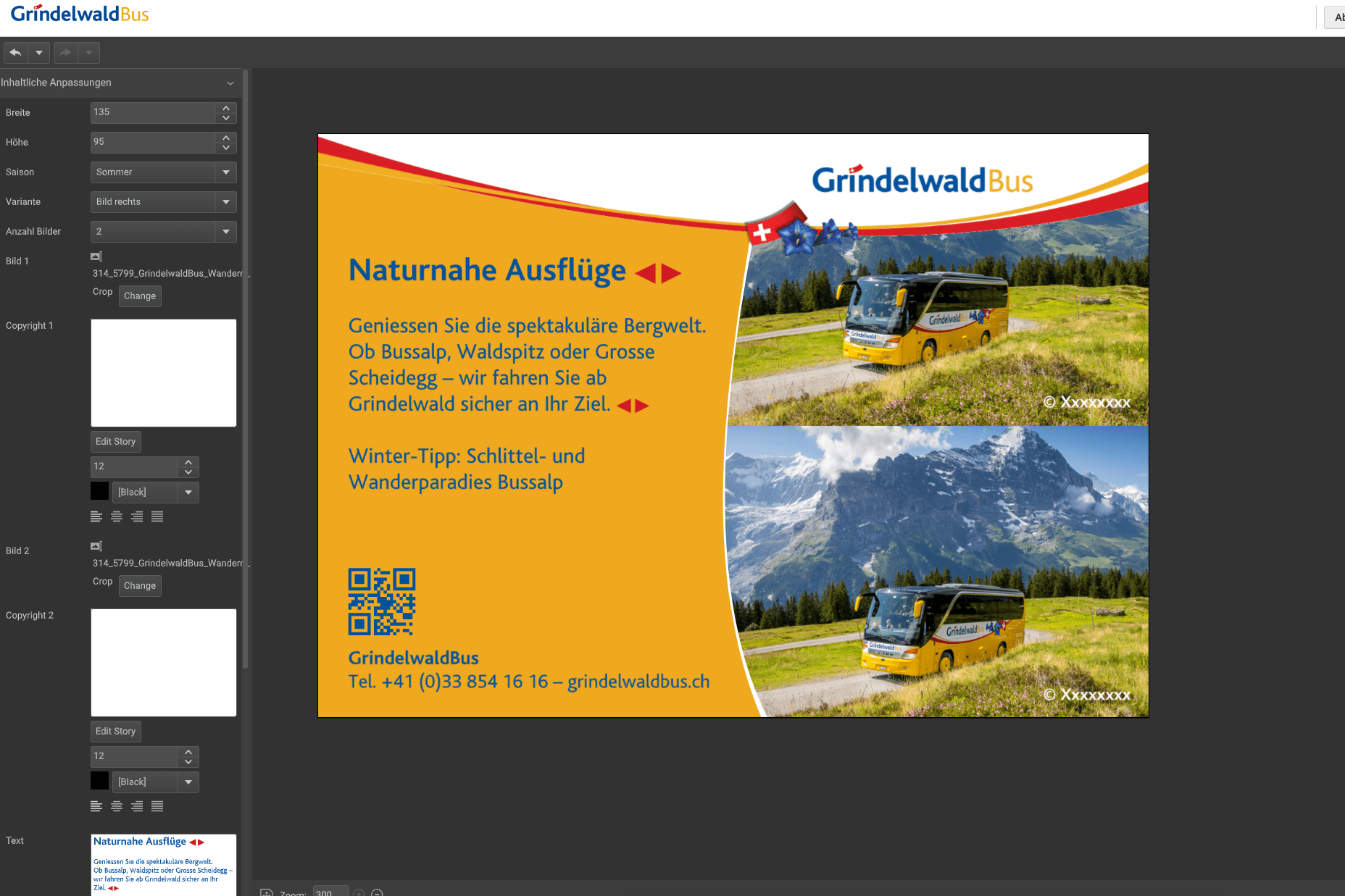 Portallösung der Firma GrindelwaldBus
